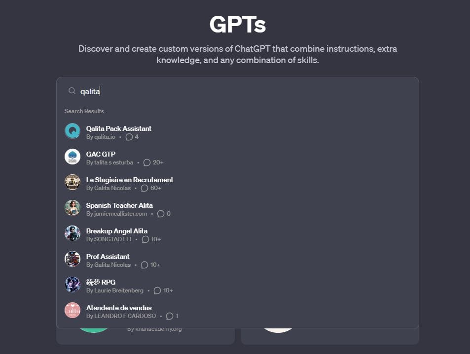 ChatGPT QALITA Pack Assistant